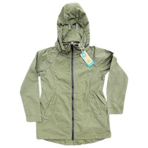 NWT Prana Womens Horizon Anorak Jacket Green ZipUp Hooded Stretch Pockets Vented